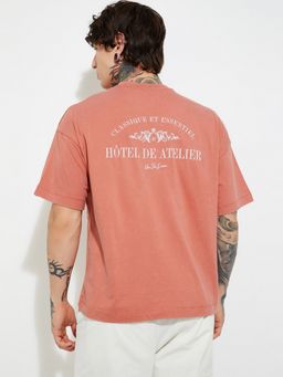 max - Urb_N Printed Boxy Fit Rust T-Shirt
