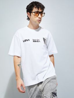 max - Urb_N Levi Attack On Titan Oversized White T-Shirt