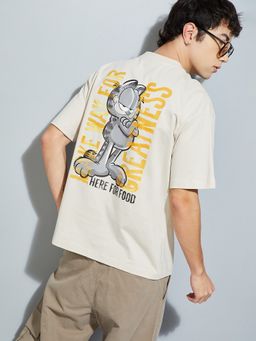 max - Urb_N Oversized Grey Garfield Print T-Shirt