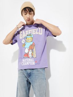 max - Urb_N Garfield Print Purple T-Shirt