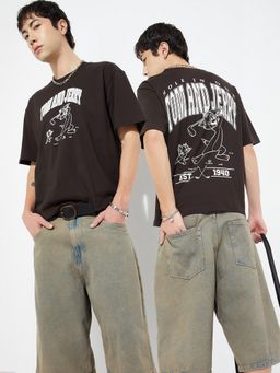 max - Urb_N Tom and Jerry Oversized Brown T-Shirt