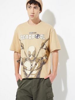 max - Urb_N Deadpool Oversized Beige T-Shirt