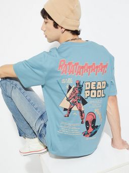 max - Urb_N Deadpool Oversized Blue T-Shirt