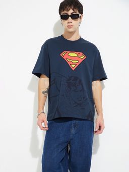 max - Urb_N Superman Print Navy Blue T-Shirt