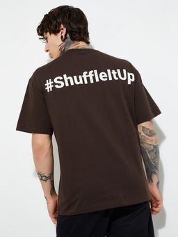 max - Urb_N Printed Oversized Brown T-Shirt