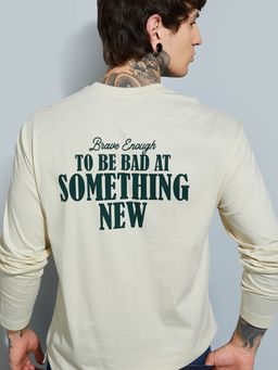 max - Urb_N Oversized Back Print Cream T-Shirt