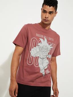 max - Urb_N Dragon Ball-Z Print Red T-Shirt