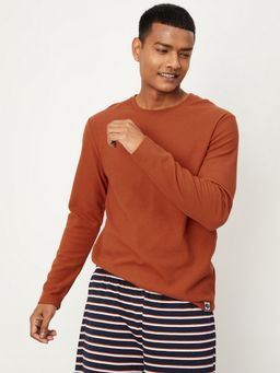 max - Textured Lounge Rust T-Shirt