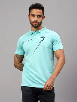 Vector X - Men Stylish Polo Neck Half Sleeve T-Shirt Turquoise