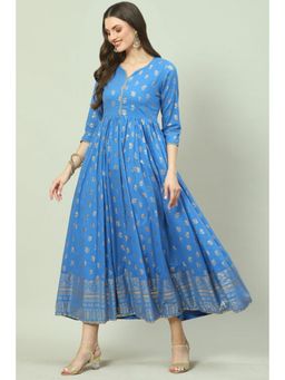 Biba - Women Blue Cotton Dress