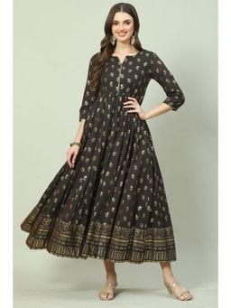 Biba - Women Brown Cotton Dress
