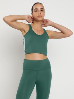 Wear Jukebox - Zen Tank Top with Removable Cups and Built-In Sports Bra for Women Green