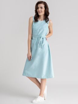 FableStreet - Cotton Aline Dress - Sap Green
