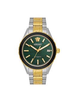 VERSACE - Hellenyium Auto 42 mm Green Dial Men Analog Watch (VEQCA0524) (M)