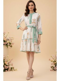 Varanga - White Long-Sleeve Knee Length Dress Perfect for Vacation