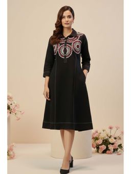 Varanga - Black Premium Aline Knee Length Dress