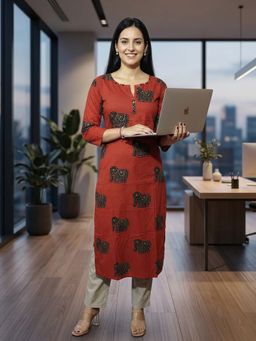 Varanga - Red Kurta With Effortless Elegance