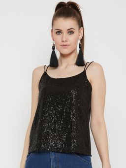 Carlton London - Women Black Embellished A-line Top