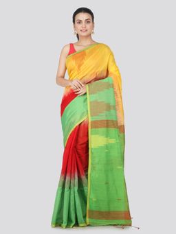 PinkLoom - Women's Cotton Silk Saree With Unstitched Blouse Piece,Multi-Color
