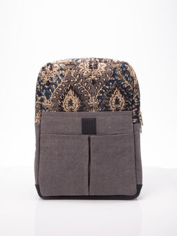 A Big Indian Story - Kalamkari Backpack - Grey
