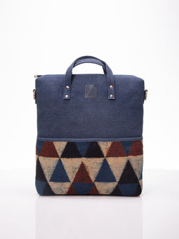 A Big Indian Story - Ajrakh Convertible Bag - Blue