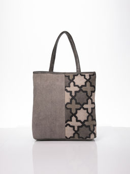 A Big Indian Story - Ajrakh Tote - Grey