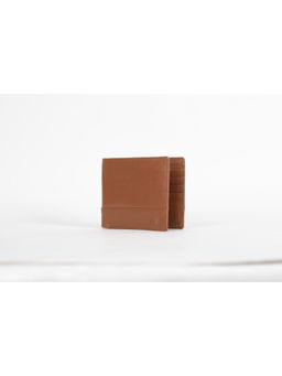 Titan - Solid Leather Bifold Wallet in Color Tan