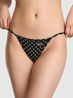 Victoria's Secret - PINK Cotton String Bikini Panty - Black
