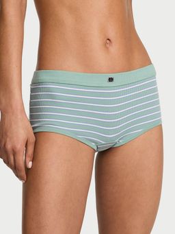 Victoria's Secret - Cotton Rib Logo Hardware Boyshort Panty - Green