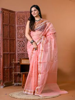 Doria Lifestyle - Peach Premium Woven Kota Silk Saree
