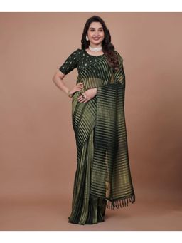 Mirraw - Elegant Dark Green Georgette Leheriya Printed Saree