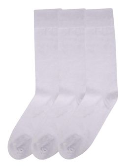 NEXT2SKIN - Mens Cotton Socks Crew Length Seamless Socks - Pack of 3 (White:White:White)