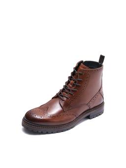 Rare Rabbit - Maison Men Brown Solid Leather Brogue Boots