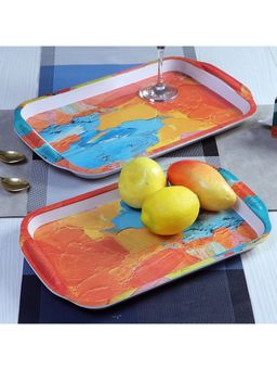 CDI - Multicolored Set of 3 Melamine Serving Tray
