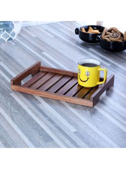 CDI - Brown Rectangular Wooden Tray
