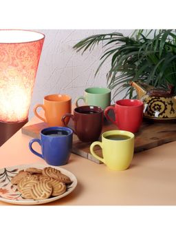 CDI - Multi Coloured Tea-Coffee Cups Set of 6