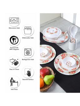 CDI - 33 Pieces White Printed Melamine Dinner Set