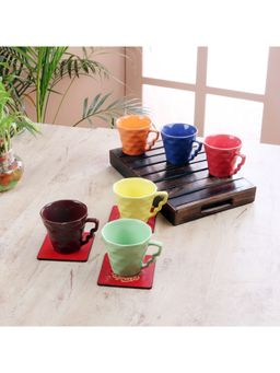 Ceradeco - CDI Orange & Pink Textured Ceramic Glossy Cups