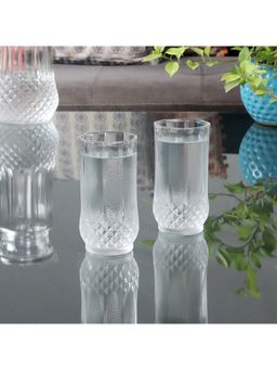 Ceradeco - Set of 6 Transparent Textured Juice Glass