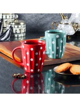 Ceradeco - Assorted Pack of 2 Printed Ceramic Glossy Mugs