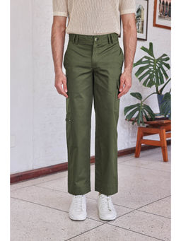 PRIMAL GRAY - Men Olive Solid Cargo Pant