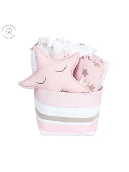 Masilo - Organic Cotton Bedding Set,Gift Set luxury gift hamper Pack of 7-Star Pink