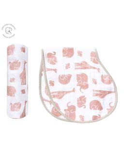 Masilo - Organic Cotton Muslin Burpcloths,super soft Newborn Pack of 2-Sheep & Star (0-1 Years)