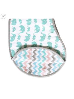 Masilo - Green Elephant Print Organic Cotton Bib