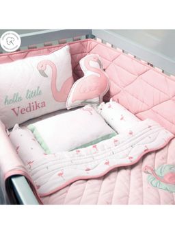 Masilo - Organic Cotton Bedding Set,Gift Set, Adorable characters Pack of 6-Flamingo