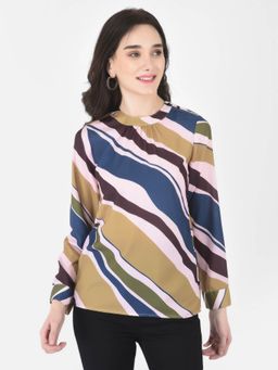 CRIMSOUNE CLUB - Women Multi-Coloured Waves Top