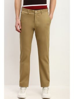 Allen Solly - Men Khaki Regular Fit Solid Casual Trouser