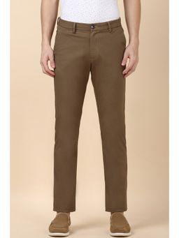 Allen Solly - Men Brown Regular Fit Textured Casual Trouser