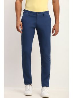 Allen Solly - Men Blue Slim Fit Print Casual Trouser