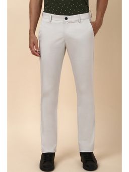 Allen Solly - Men Off White Slim Fit Solid Casual Trouser
